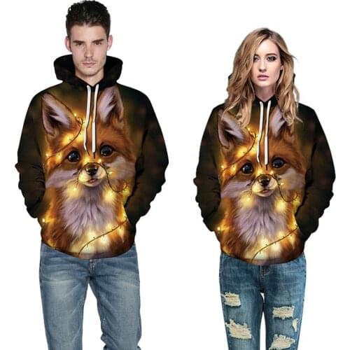 Christmas Family Couples Cute Animal 3D Printed Hooded Sweatshirt Xmas Casual Hoodie Pocket Pullover Coat For Men Women Big Size