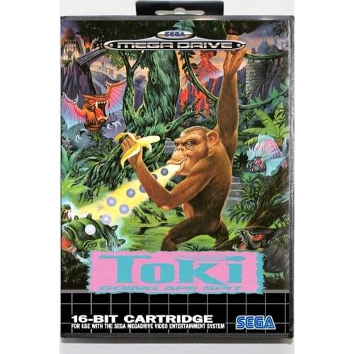 Sega MD games card - Toki Going Ape Spit with box for Sega MegaDrive Video Game Console 16 bit MD card