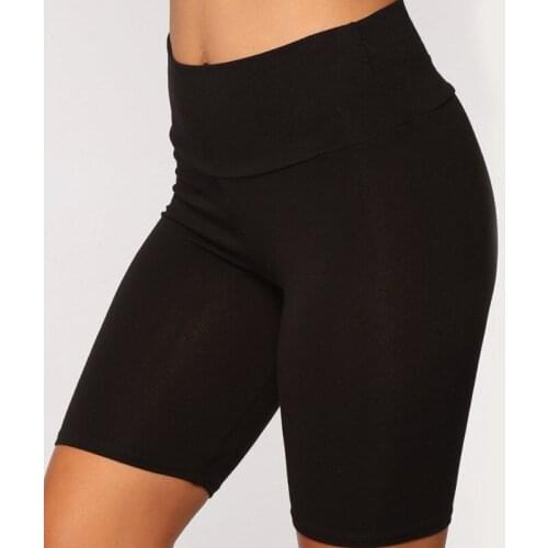 Sexy Summer Solid Color Knee Length Fitness Pants High-elastic Slim Dance Pants slim short Breathable Pants Casual Leggings