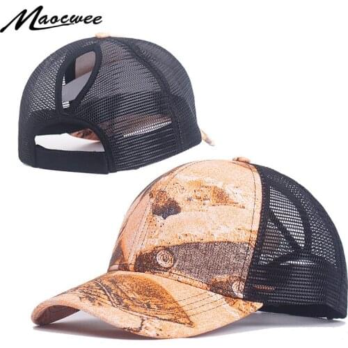 Summer Mesh Ponytail Baseball Cap With Hole For Woman Men Outdoor Beach Sun Hat Adjustable Cap Girls Solid Color Hip Hop Dye Cap