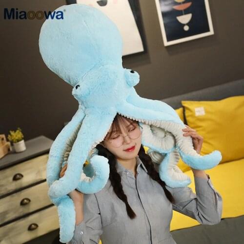 65/90cm Super Lovely Huge Lifelike Octopus Plush Stuffed Toy Soft Cute Animal Doll Sleep Pillow Home Accessories Children Gifts