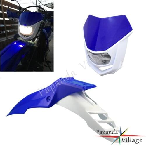 Universal H4 12V 35W Headlight MX Enduro Dirt Bike Front Fender EVO Mud Guard for Yamaha WR TTR YZ F 125 WR250 450 YZ85