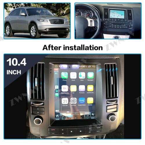 Vertical Screen Tesla 10.4 inch Android 9.0 PX6 For Infiniti FX FX35 FX45 Car Multimedia Player Stereo Radio GPS Navigation