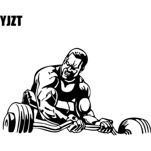 YJZT 17.8CM*10.2CM Sport Bodybuilding Bodybuilder Muscle Man Fitness Vinyl Car Styling Stickers Decals Black/Silver C31-0075