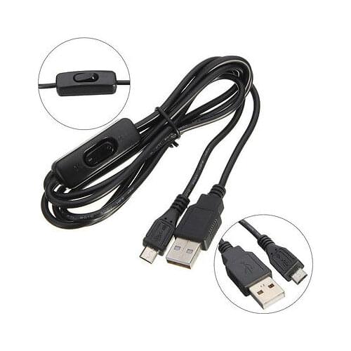 1.5m Micro USB Power Supply Charger Cable Wire w/ ON/OFF Switch For Raspberry Pi diy electronics