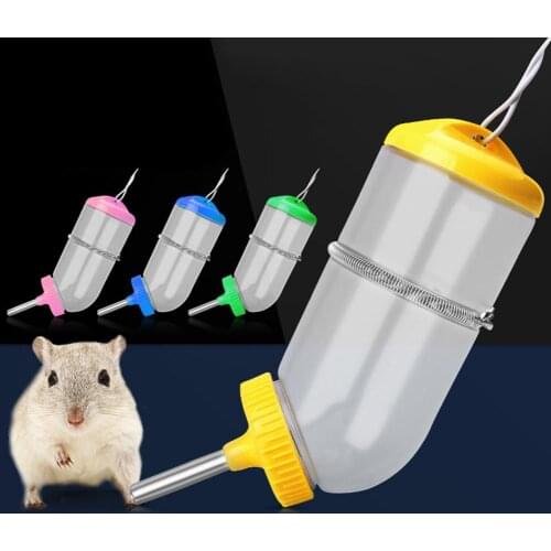 1 Set 250/500ml Stainless Steel Pet Rabbit Dog Hamster Hanging Auto Water Bottle Dispenser Feeder Storage Container