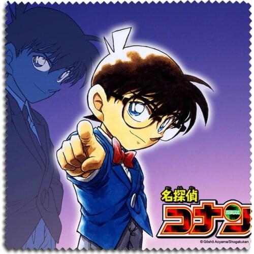 1PC Anime Detective Conan Flannel Eyeglass Lens Glasses Clean Cloth Printed with Conan Eyewear Accessories