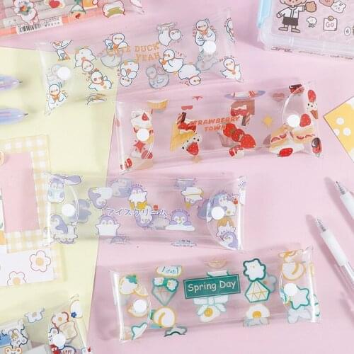 1 Pcs Kawaii Pencil Casepvc animal pencil bag School Pencil Box Pencilcase Pencil Bag School Supplies Stationery