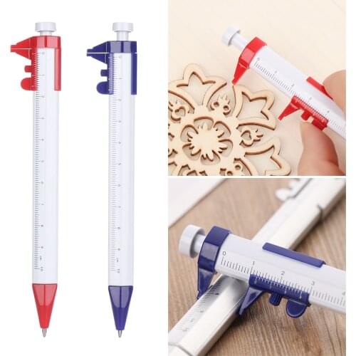 1Pcs Creative Vernier Caliper Scale Measuring Ballpoint Pen Pointer Gauge Ruler Multifunction Pen School Office Supplies Gifts