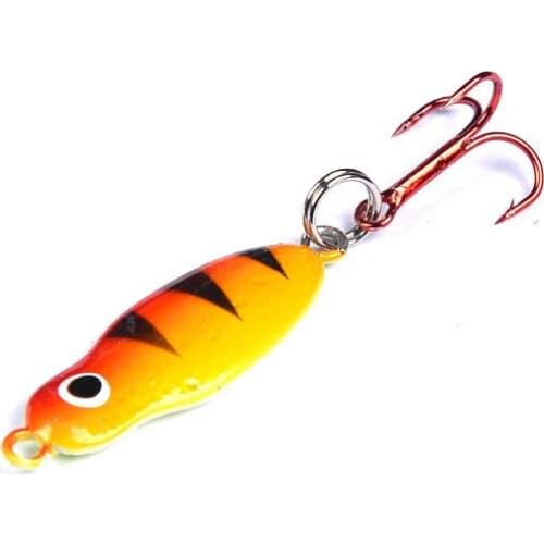 1pcs Fishing Lures 5cm/6g Fake Bait Mini lead Metal Hard Bait Artificial Plastic Winter Fishing Hook 4 Color Random