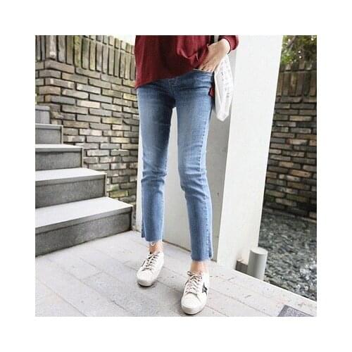 #1049 Korean Maternity Jeans Pregnancy Clothes Denim Straight Pants for Pregnant Women Embarazada Srping Autumn Plus Size