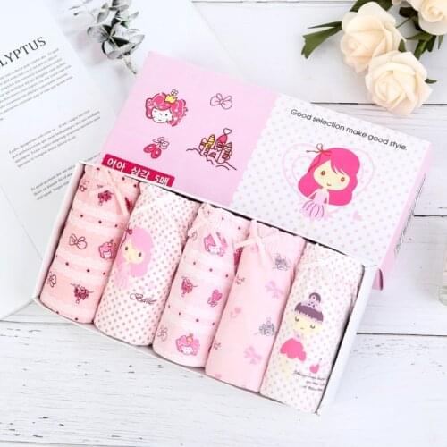 5 Pcs/lot Children Briefs for Girls Cotton Underwear Fashion Cute Kids Baby Panties Comfortable Girls Underpants