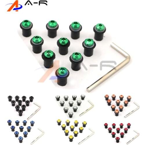 Windshield Window Bolts 5MM Windscreen Nuts for Hyosung GT 250/250R/650/650R/650S Kawasaki Ninja 250/250R/300/500 KLX 250R/250S