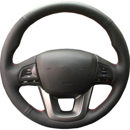 Artificial Leather car steering wheel cover for Kia K2 Kia Rio 2011 2012 2013/Custom made dedicated Steering-Wheel
