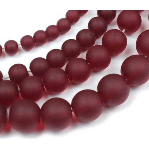 Smooth Garnet Red Crystal Glass Round Loose Beads 4 6 8 10 12 mm For 15" Strand Jewelry Making Diy Bracelet Necklace Wholesale