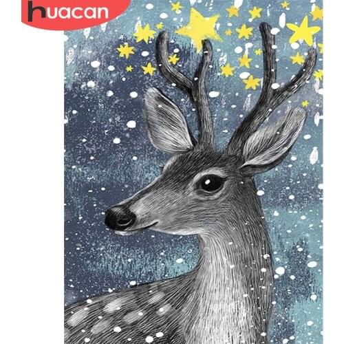 HUACAN 5D Diamond Painting Deer Full Square New Arrival Diamond Embroidery Animal Cross Stitch Sale Diamond Mosaic Handmade Gift