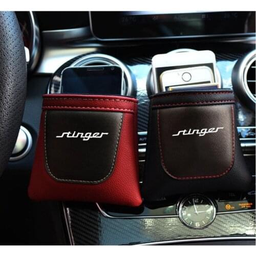 PU Leather Car Air Vent Stow Tidy Storage Bag Car Phone Bag Car Organizer For Kia Stinger