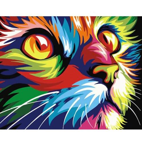 GATYZTORY diy frame Picture Cat Diy Painting By Numbers Modern Wall Art Picture Handpainted Home Decor Artworks 40x50cm Box Send