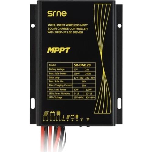 10A 15A 12V 24V wireless MPPT Solar Street Light Charge Controller LED driver max load power 12v/60w 24v/120w with IP68 CE ROHS