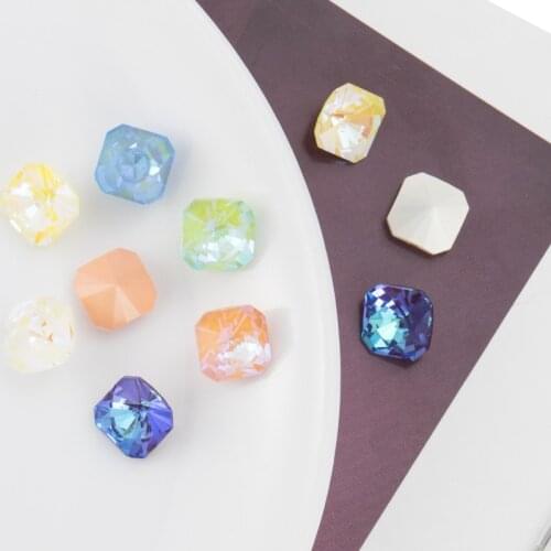 6mm Square Shape Crystal Rhinestones Shiny Mocha Glass Strass Pointback Glue On Nails Fancy Stones Small Rhinestones Crystal