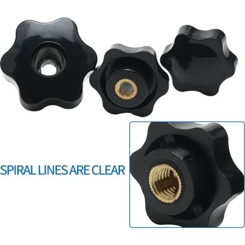 10/5 PCS M5 M6 M8 M10 Plum Hand Tighten Nuts Handle Thread Star Mechanical Black Thumb Nuts Clamping Knob Manual Nuts