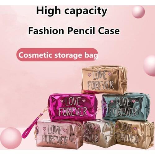 Kawaii High Capacity Fashion Pencil Case Portable Cosmetic Brushe Storage Bag Pencil Bag For School Office Supplies Stationery