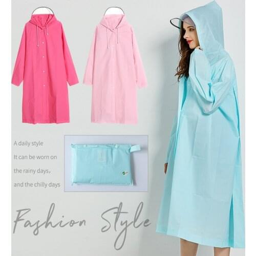 Multifunction Rain Coat Women Covered Transparent EVA Girls Bicycle Raincoat Travel Waterproof Rainwear Adult Poncho with Hood