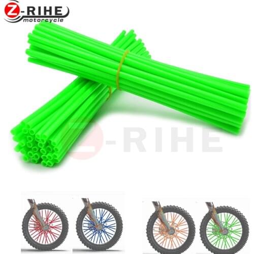 72pc Motorcycle Wheel Rim Spoke Skins Covers Wrap Tubes Decor FOR Kawasaki Yamaha EXC f DR DRZ RM RMX RMZ 85 125 250 400 450