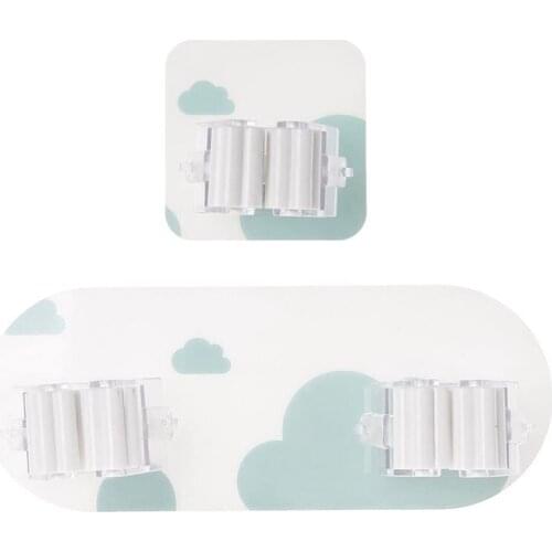 Wall-Mounted Storage Rack Tool Portable Non-Slip Cloud Seamless Mop Broom Hook Bracket (Single Buckle + Double Buckle)