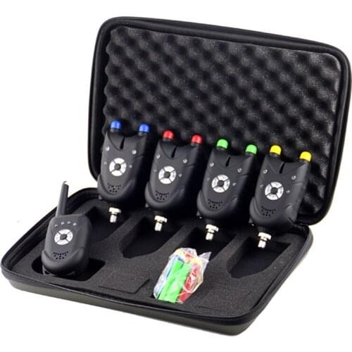New Wireless LED Fishing Bite Alarm Set Carp Four-color Indicator Sensitivity Sound Alert Night Fishing Set X457