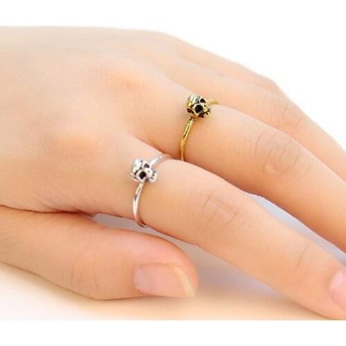 Punk elements skull rings Antique style of rings for women and color