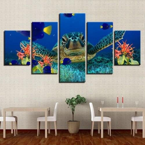Full Square Round Drill 5D Diy Diamond Painting 5 Panel Sea Turtles Landscape Diamond Embroidery beads Cross Stitch ZP-2923