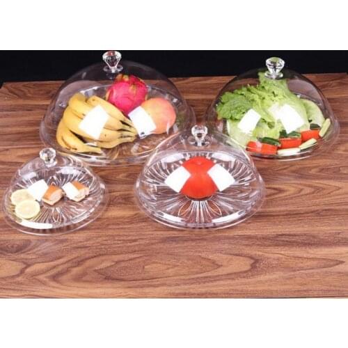 Fresh-Keeping Lids Transparent PC Acrylic Food Plastic Round Dish Cake Bread Cover