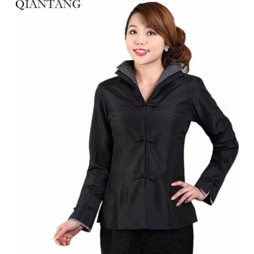 Женские черные куртки QIANTANG China At AliExpress