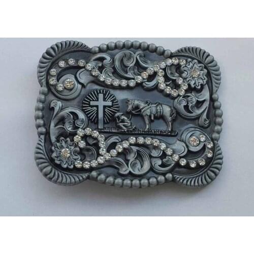 Christan Cowboy with A Horse Cross Western Belt Buckle suitable for 4cm wideth belt with continous stock