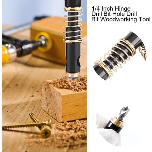 Self Centering Drill Bit Door Window Hinge Drills Wood Hole 1/4" Hinge Drill Bits Reaming Drilling Woodworking Tool Ferramentas