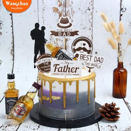 Happy Fathers Day Cake Decoration Best Dad Hero Father Theme Birthday Party Decoration Happy Birthday Cake DIY Supplies 2019