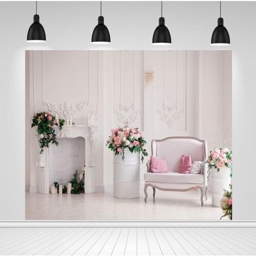 Scopiso White Wall Flower Living Room Fireplace Interior Wedding Photography Backdrops Vinyl Background For Photo Studio Shoot