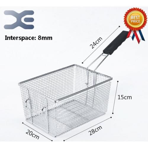 28cm*20cm*15cm Stainless steel fryer screen frame square filter net encrypt colander shaped Frying basket fryers meshed