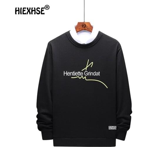 Spring Autumn Mens Cotton Hoodies Sweatshirts Korean 3D Style Handsome Wild O-Neck Trendy Printed Loose Hoodies Sweatshirts