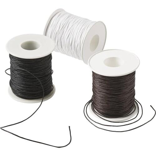 100yards/roll, 3rolls/set Mixed Color Waxed Cotton Thread Cords for Bracelet Braided String Beading DIY Jewelry Accessories 1mm
