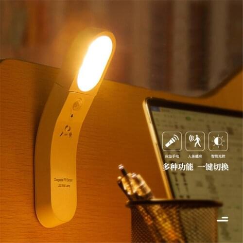 Led Night Light Smart Human Body Induction Lamp Home USB DC5V USB Rechargeable Wall Lamp Creative For home Reading Desk Lamp