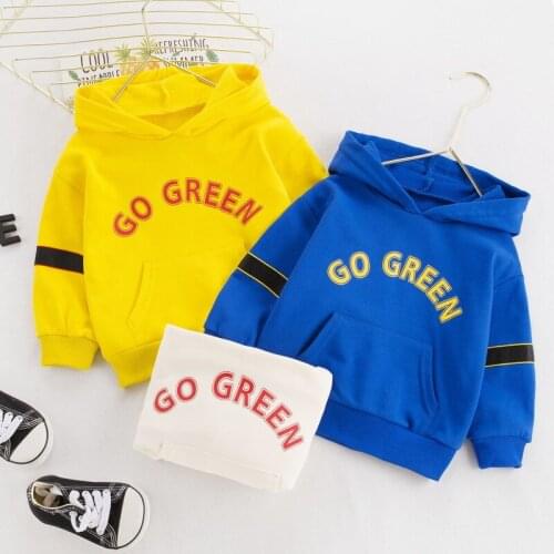 Spring autumn baby hooded sweater baby boy letters cotton casual sweater baby girl fashion pocket sweater childrens clothes top