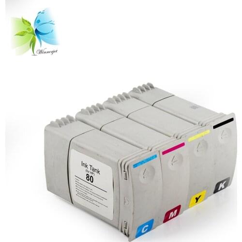 WINNERJET 350ml for HP 80 Pigment Ink Cartridges with One Time Use Chip for HP Designjet 1050 1055 1050c 1055cm Printer