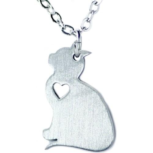 SUTEYI Cute Cat Necklace & Pendant For Women Gift Silver Color Wholesale Trendy stainless steel Animal Pet Charm Jewelry Hot