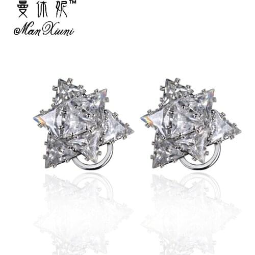 Manxiuni Brand AAA+ Geometric Stud Earrings for women Trend women Vintage Jewelry Push-back Unicorn Earrings pendientes