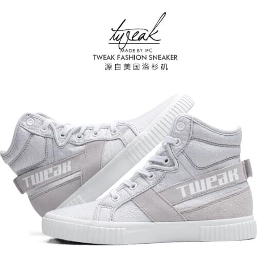 Womens Shoes Spring and Autumn Jacquard Canvas Stitching Real Leather Comfortable High Top Casual Shoes