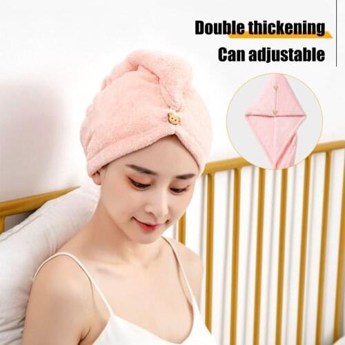 Women Bathroom Super Absorbent Quick-drying Thicker Microfiber Bath Towel Hair Dry Cap Salon Towel Rapid Drying Hair Towel
