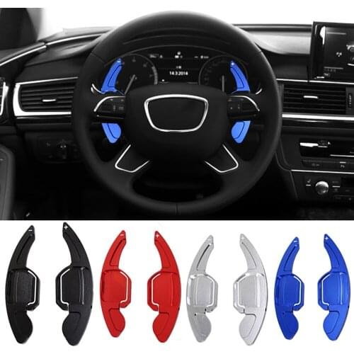 1 Pair Car Steering Wheel Extension Shifters Shift Aluminum Shift Paddles For AUDI A3 S3 A4 S4 B8 A5 S5 A6 S6 A8 R8 Q5 Q7 TT DSG