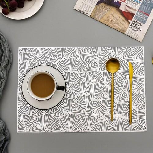 1Pcs Hollow Placemat For Dining Table Non-Slip Heat Resistant PVC Insulation Pads Round Rectangle Table Mat Coaster Home Decor